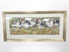 Mary Ann Rogers (British, Contemporary) : A Flock of Light Sussexes, watercolour, signed in pencil,