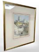 Thomas Swift Hutton (British, 1860-1935) : Durham Cathedral, watercolour, 21 cm x 27 cm.