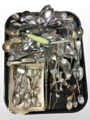 A large quantity of stainless steel and EPNS cutlery, corkscrews, etc.