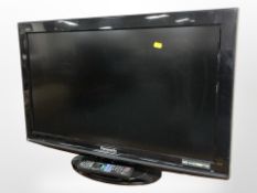 A Panasonic Vierra 32 inch lcd tv with lead and remote