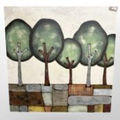 Mar Revert Guillart (French, Contemporary) : Metalica - A Study with Five Trees,
