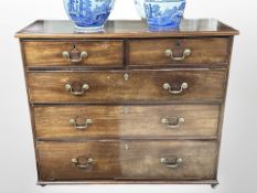 A Regency mahogany five drawer chest,