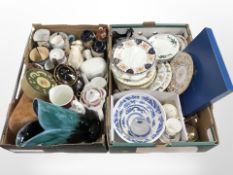Assorted 20th-century ceramics including Cauldon blue and white wares, Japanese export vases,