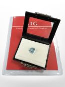 A natural blue topaz, heart faceted cut, 12.99mm x 13.15mm x 8.39mm, weight 9.