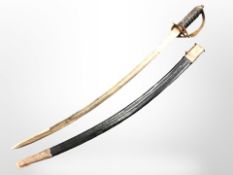 A reproduction Indian sword in scabbard