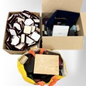 A quantity of jewellery boxes, vintage and modern, boxes for cutlery,