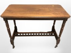 A Victorian walnut occasional table 90 cm wide x 45 cm deep x 72 cm high