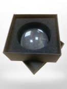 Sixteen glass half-sphere paperweight blanks, diameter 9.