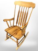 A modern pine rocking chair
