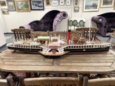 A large wooden scale model paddle steamer, 'Duchess of Fife', length 170cm.