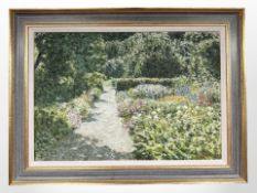 Peter Langley (British, Contemporary) : Wallington Garden, oil on canvas, 44 cm x 65 cm, framed.