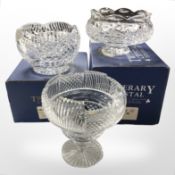 An Irish Tipperary Crystal Oisin bowl, a further Dublin bowl, both boxed,