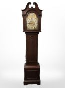 A reproduction mahogany Tempus Fugit longcased clock,