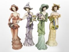 Four Leonardo figures of ladies, height 30cm.