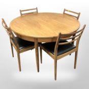 A 20th century teak G Plan over extending dining table,