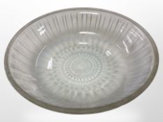 A French opalescent glass fruit bowl, diameter 30cm.