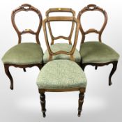 Two pairs of 19th century Continental dining chairs