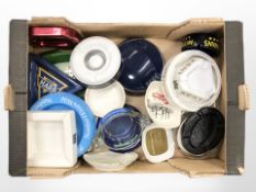 A quantity of glass and ceramic ashtrays bearing various brewery advertising.