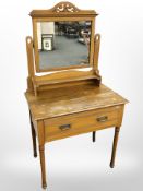 An Edwardian satin wood mirror back wash stand,