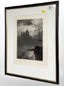 David Law (British, 1831-1901): Venice by Moonlight, drypoint etching, signed in pencil,