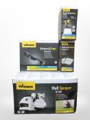 A Wagner wall paint sprayer in box, and three further boxes containing attachments, masking kit.