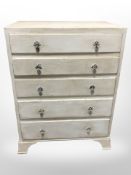 A painted 1930's five drawer chest,