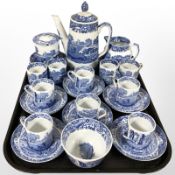 24 pieces of Copeland Spode Italian blue and white coffee china.
