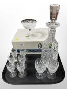 A set of six Waterford Alana crystal champagne glasses, height 10.