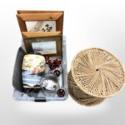 A group of ceramics and glass wares including Japanese satsuma earthenware vase,