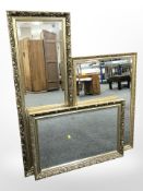 Three contemporary gilt mirrors,