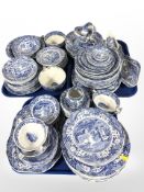 Approximately 130 pieces of Copeland Spode Italian blue and white dinner wares.