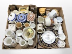 A group of Ringtons teapots, Aynsley porcelain vases and planter, collector's plates etc.