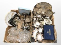 A salver and other silver-plated wares,