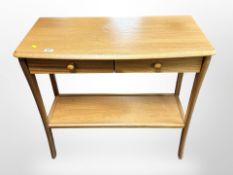 A G Plan teak two drawer side table,