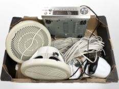 A security light, speakers, Denon stereo receiver, etc.