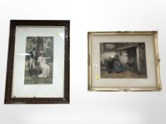 A 19th-century colour lithograph, 'The Question',