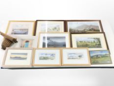 A group of pictures and prints, David Collins watercolour,