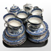 Approximately 43 pieces of Wilton Ware Stoke on Trent Ye Old Chinese Willow Pattern tea wares.