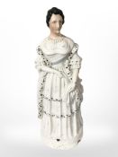 A 19th-century Staffordshire figure of Queen Victoria, height 42cm.