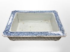 A Chinese blue and white porcelain planter, Qing, 19th century, width 23cm.