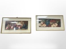 Arthur Dudley (Giovanni Barbaro) (1864-1915) : Still Life with Peaches and Grapes , watercolour,