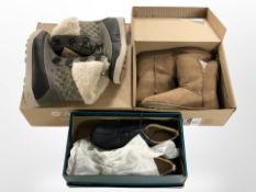 A pair of Hi-tec boots, size 7, with retail tags, a further pair of lady's Kirkland shoes, size 7,