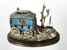 A large Capo di Monte figure, 'The Romany Caravan', a limited edition No.
