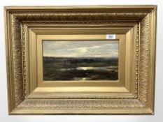 Late Nineteenth Century School : Cows Grazing in Open Moorland, oil on canvas,