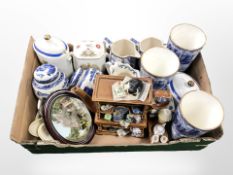 A group of Ringtons blue and white vases, jugs, ginger jars, collector's teapot, etc.