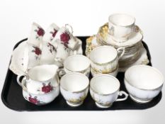Nine pieces of Royal Albert Sweet Romance tea china,