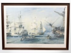 After Robert Taylor : The Battle of the Nile, reproduction in colours, signed in pencil,