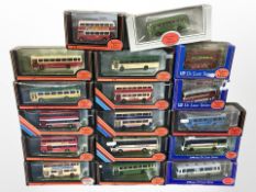 17 exclusive First Editions 1:76 scale die-cast buses, all boxed.