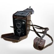 A Rolleiflex TLR medium format camera with Carl Zeiss Jena Tessar 1:3,5 F=7.5cm.