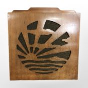 An Art Deco walnut-cased Rising Sun radio, width 41cm.